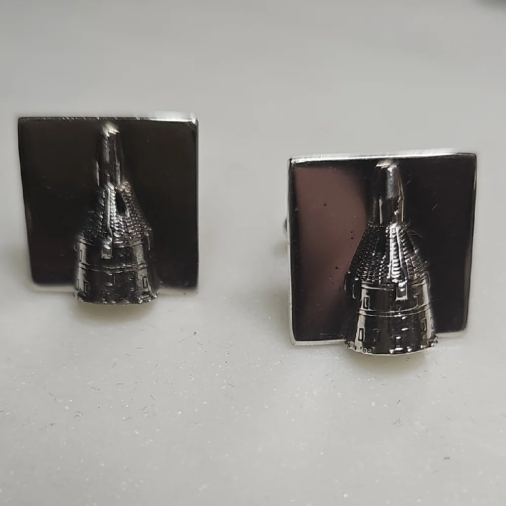 60's Vintage NASA Cufflinks GeminiSpace Capsule Atomic JetAge Rocket Balfour MCM